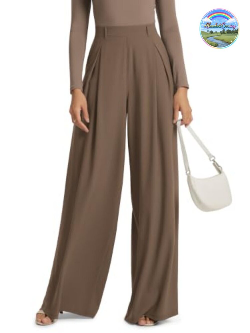 Wide Leg Pleated Palazzo Pants - 31 Inseam w/ Pockets
